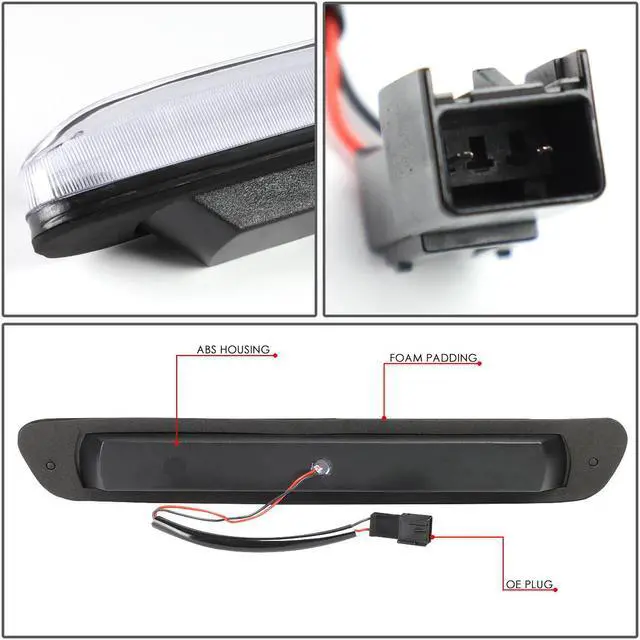Alt view image 6 of 7 - DNA Motoring 3BL-COLO04-3D-T3-LED-BK For 2004 to 2012 Chevy Colorado GMC Canyon Isuzu I-Series Sequential LED Arrow Style Signal Tail Center 3rd Third Brake Light