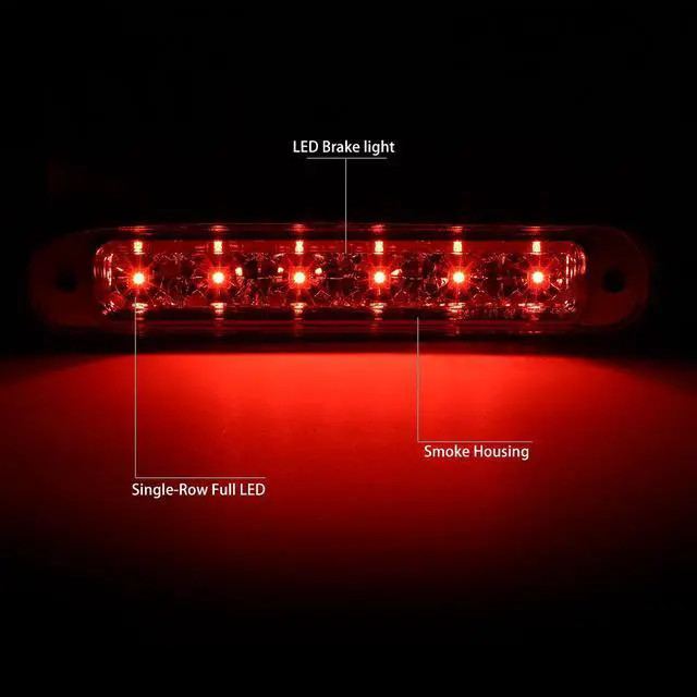 Alt view image 2 of 5 - DNA Motoring 3BL-FFLEX12-LED-SM For 2012 to 2018 Ford Flex LED 3rd Third Tail Brake Light Rear Stop Lamp Smoked Housing 13 14 15 16 17