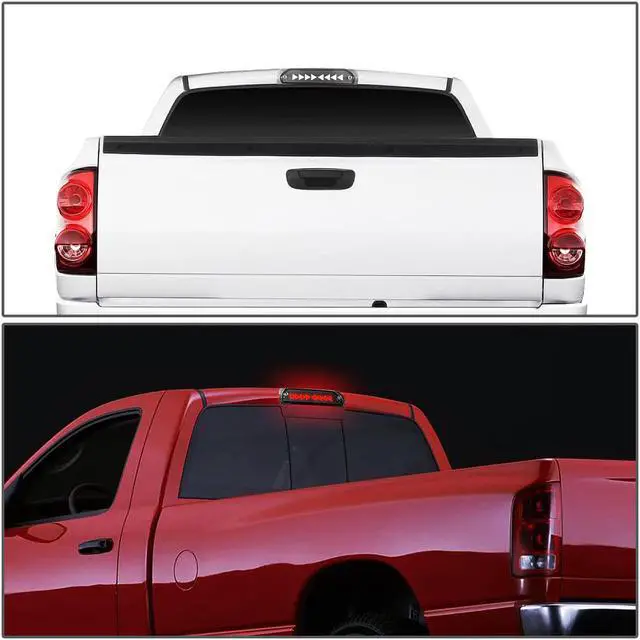 Alt view image 7 of 7 - DNA Motoring 3BL-DRM02-3D-T4-LED-BK For 2002 to 2009 Dodge Ram 1500 2500 3500 Sequential LED Triangle Style Signal Tail Center 3rd Third Brake Light 03 04 05 06 07 08