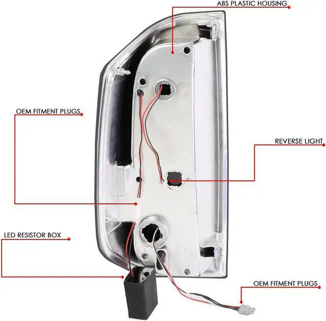 Alt view image 6 of 7 - DNA Motoring TL-TTU15-LED-CH-SM For 2014 to 2018 Tundra Pair Smoked Housing Full LED Tail Light Brake / Reverse Lamps