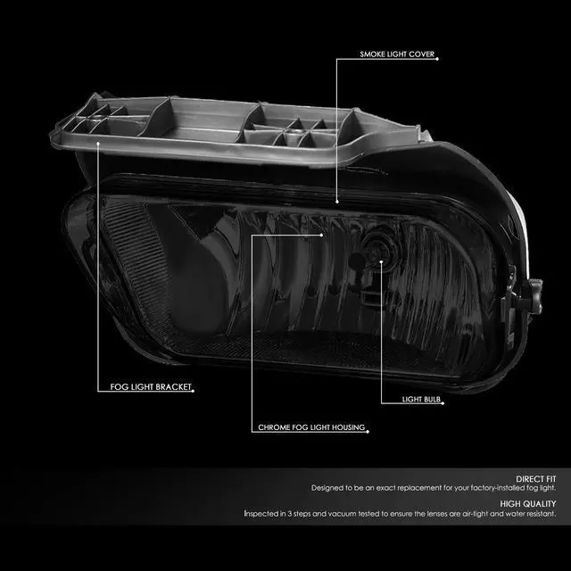 Alt view image 2 of 7 - DNA Motoring FL-ZTL-306-SM For 2004 to 2007 Chevy Silverado 1500 2500 3500HD Pair OE Style Fog Light Lamps Replacement Smoked 05 06
