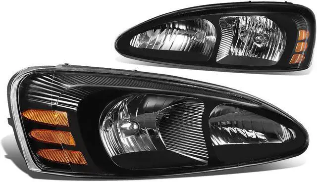 Main image of DNA Motoring HL-OH-PGPR04-BK-AM For 2004 to 2008 Pontiac Grand Prix Pair OE Style Headlight Black Housing Amber Corner Headlamps 7th gen FT1 GT2 GTP 05 06 07 Left + Right