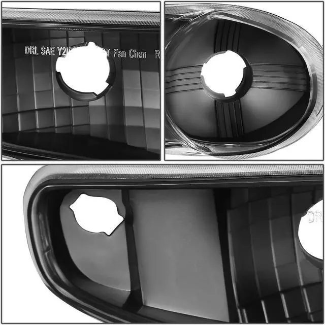 Alt view image 5 of 7 - DNA Motoring HL-LB2-DAN99-BK-AM For 2000 to 2006 GMC Yukon XL Sierra Denali Model 3D LED DRL Headlight+Turn Signal Bumper Lamps Black Housing Amber Corner 01 02 03 04 05