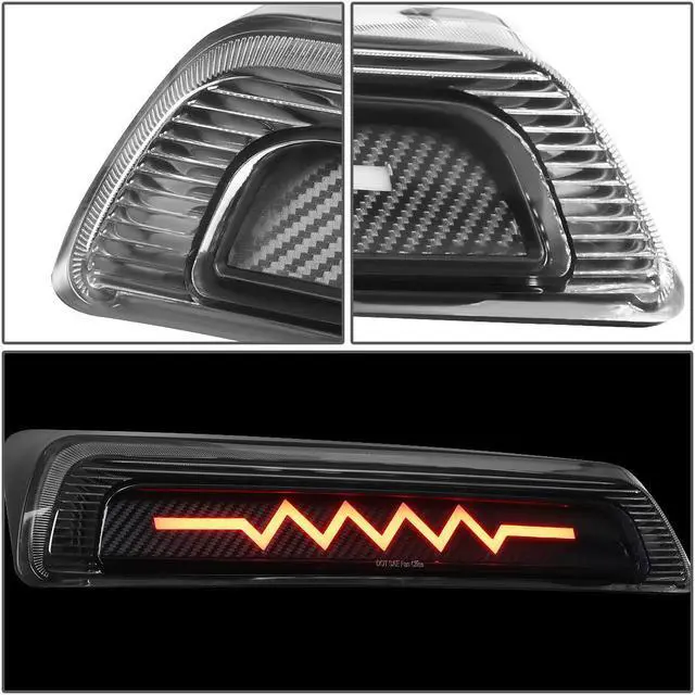 Alt view image 5 of 7 - DNA Motoring 3BL-TTU07-3D-T5-LED-BK For 2007 to 2017 Toyota Tundra Sequential LED Heart Rate Style Signal Tail Center 3rd Third Brake Light 08 09 10 11 12 13 14 15 16