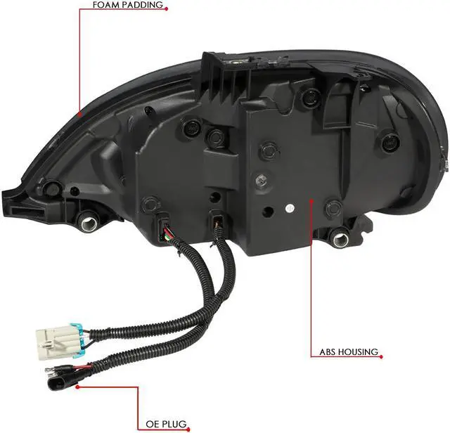 Alt view image 5 of 7 - DNA Motoring HL-HAY-003-CH For 2004 to 2017 Freightliner Columbia Pair LED DRL + Dual Projector Headlight Lamps 05 06 07 08 09 10 11 12 13 14 15 16