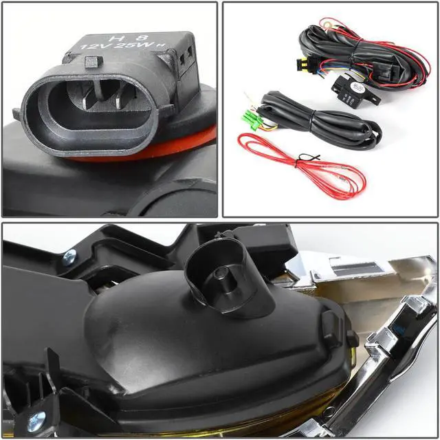 Alt view image 5 of 7 - DNA Motoring FL-ZTL-280-AM For 2017 to 2018 Nissan Rogue Pair Front Driving Fog Light Lamp+Switch+Chrome Bezel Amber Lens