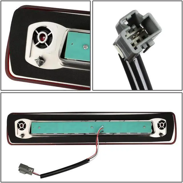 Alt view image 5 of 6 - DNA Motoring 3BL-COLO15-LED-RD For 2015 to 2018 Chevy Colorado GMC Canyon Dual Row LED 3rd Third Tail Brake Light Cargo Lamp Red Housing 16 17 18