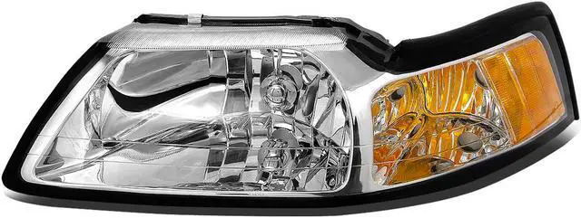 Main image of DNA Motoring OEM-HL-0013-L For 1999 to 2004 Ford Mustang 1PC Factory Style Headlight Headlamp Assembly Left / Driver Side (Chrome) 00 01 02 03 FO2502177