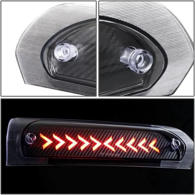 Alt view image 5 of 7 - DNA Motoring 3BL-DRM02-3D-T3-LED-BK For 2002 to 2009 Dodge Ram 1500 2500 3500 Sequential LED Arrow Style Signal Tail Center 3rd Third Brake Light 03 04 05 06 07 08