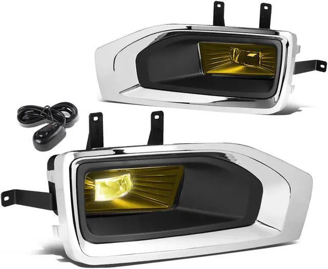 Main image of DNA Motoring FL-ZTL-263-AM For 2015 to 2018 GMC Yukon/XL Pair Front Bumper Lamp LED Fog Light Lamp+Bezel+Switch Amber Lens 16 17
