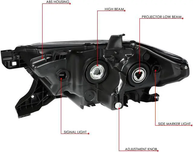 Alt view image 6 of 7 - DNA Motoring HL-OH-TTAM16-CH-AM For 2016 to 2020 Toyota Tacoma Pair Chrome Housing Amber Corner Projector Headlight / Headlamp Set 17