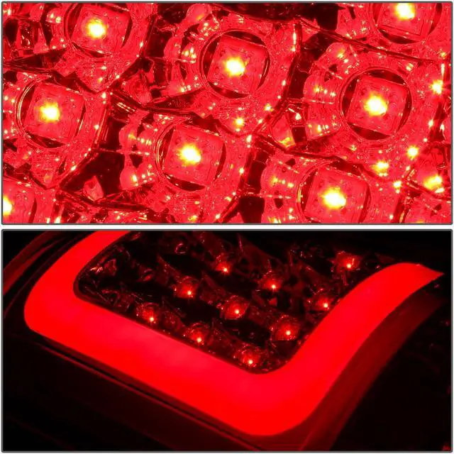 Alt view image 3 of 7 - DNA Motoring TL-CSIL03-LED-3D-CH-CL For 2003 to 2007 Silverado / Sierra Fleetside Pair of 3D LED Bar Tail Brake Lights (Chrome Housing Clear Lens) 04 05 06