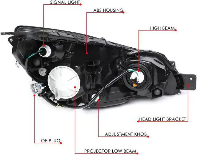 Alt view image 6 of 7 - DNA Motoring HL-OH-SLEG10-SM-AM For 2010 to 2014 Subaru Outback Legacy Pair Smoked Housing Amber Corner Projector HeadLight Lamps 11 12 13