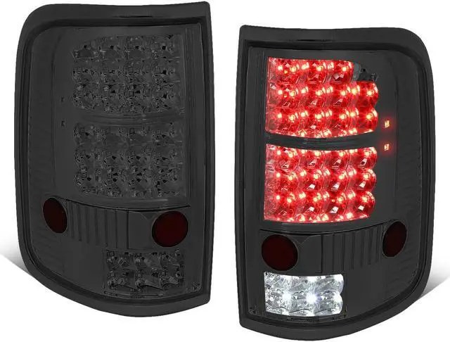 Main image of DNA Motoring TL-F15004-LED-CH-SM For 2004 to 2008 Ford F150 / Lobo 2Pcs Chrome Housing Smoked Lens Full LED Tail Light Brake / Reverse Lamps