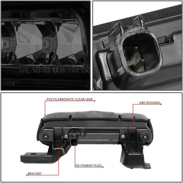 Alt view image 4 of 5 - DNA Motoring 3BL-FFLEX12-LED-SM For 2012 to 2018 Ford Flex LED 3rd Third Tail Brake Light Rear Stop Lamp Smoked Housing 13 14 15 16 17