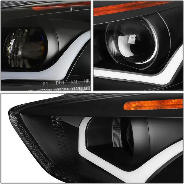 Alt view image 4 of 7 - DNA Motoring HL-HPL-LED-FF16-BK-AM For 2015 to 2018 Focus Dual HALO LED DRL Light Bar+Turn Signal Projector Headlight Black Housing Amber Corner Headlamp 16
