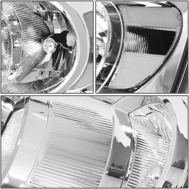 Alt view image 4 of 7 - DNA Motoring HL-OH-RM06-CH-CL1 For 2006 to 2009 Dodge Ram Truck 1500 2500 3500 Pair Black Housing Amber Corner Front Driving Headlight Lamps 07 08 ( Chrome / Clear )