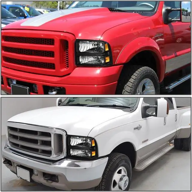 Alt view image 6 of 6 - DNA Motoring OEM-HL-0025-L For 2005 to 2007 Ford F250 F350 F450 F550 Super Duty Pair Factory Style Headlight Lamp Assembly Left / Driver Side 06 Black FO2502217 FO2502217