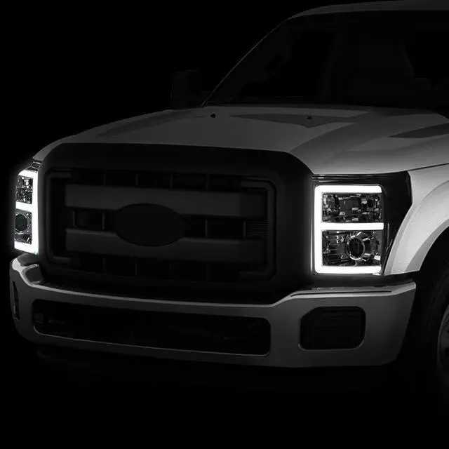 Alt view image 7 of 7 - DNA Motoring HL-HPL-LED-FSU13-SM-AM-T2 For 2011 to 2016 Ford F250 F350 F450 F550 Super Duty Smoked Housing Amber Corner 3D LED E-Styling DRL Projector Headlight Headlamps 12 13 14 15