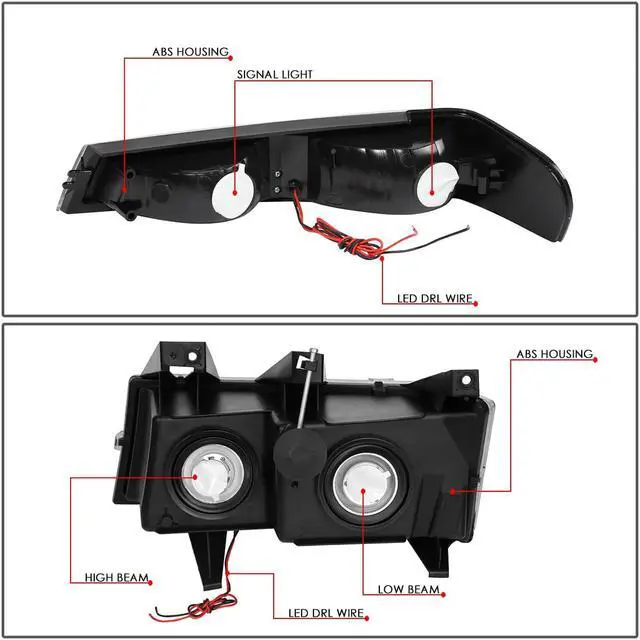 Alt view image 5 of 7 - DNA Motoring HL-LB-CCOL044P-BK-CL1 For 2004 to 2012 Chevy Colorado GMC Canyon Pair Black Housing Clear Corner LED DRL Headlight Bumper Lamps 05 06 07 08 09 10 11