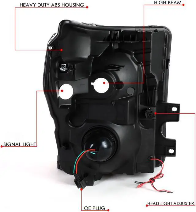 Alt view image 5 of 7 - DNA Motoring HL-HPL-LED-FSU13-SM-AM-T2 For 2011 to 2016 Ford F250 F350 F450 F550 Super Duty Smoked Housing Amber Corner 3D LED E-Styling DRL Projector Headlight Headlamps 12 13 14 15