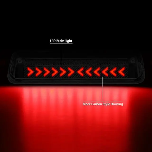 Alt view image 2 of 7 - DNA Motoring 3BL-F15004-3D-T3-LED-BK For 2004 to 2010 Ford F-150 Explorer Sport Trac Sequential LED Arrow Style Signal Tail Center 3rd Third Brake Light 05 06 07 08 09