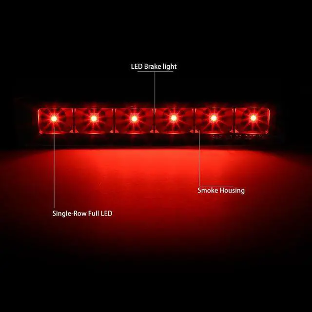 Alt view image 2 of 5 - DNA Motoring 3BL-FFLEX12-LED-BK-SM For 2012 to 2018 Ford Flex LED 3rd Third Tail Brake Light Rear Stop Lamp Smoked Lens 13 14 15 16 17