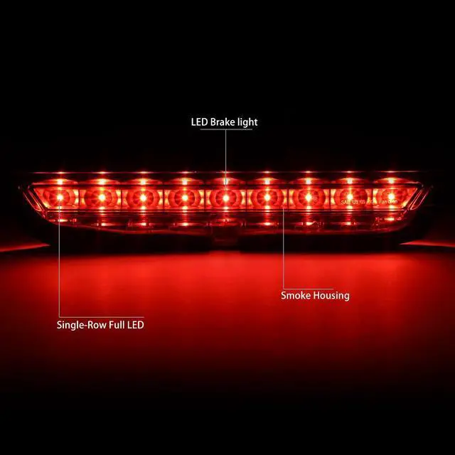Alt view image 2 of 5 - DNA Motoring 3BL-STC11-LED-BK-SM For 2011 to 2016 Scion tC Full LED 3rd Third Tail Brake Light Rear Stop Lamp Smoked Lens 12 13 14 15