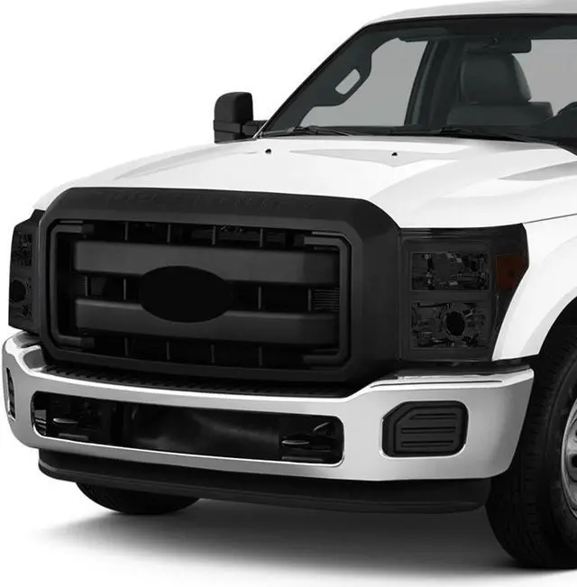 Alt view image 6 of 7 - DNA Motoring HL-HPL-LED-FSU13-SM-AM-T2 For 2011 to 2016 Ford F250 F350 F450 F550 Super Duty Smoked Housing Amber Corner 3D LED E-Styling DRL Projector Headlight Headlamps 12 13 14 15