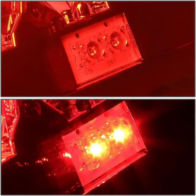 Alt view image 4 of 7 - DNA Motoring TL-CSIL03-LED-RD3D-CH-RD For 1999 to 2006 Silverado / Sierra Fleetside Pair of 3D LED Rear Tail Brake Lights (Chrome Housing Red Lens) 01 02 03 04 05