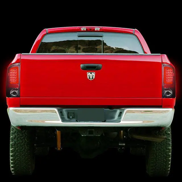 Alt view image 7 of 7 - DNA Motoring TL-DRAM07-LED-RD3D-CH-SM For 2007 to 2009 Dodge Ram Pickup 3rd Gen Pair of 3D Red LED Bar Chrome Housing Smoked Lens Brake Tail Lights 08