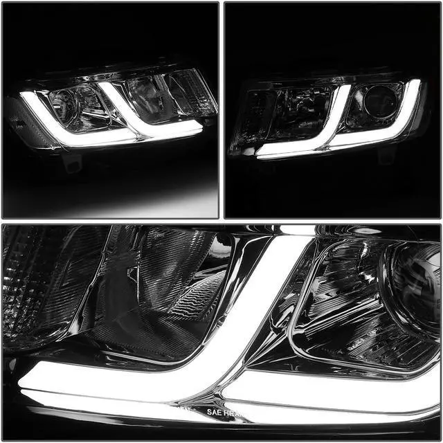 Alt view image 3 of 7 - DNA Motoring HL-HPL-JGC14-CH-CL1 For 2014 to 2016 Jeep Grand Cherokee LED DRL Projector Headlight Chrome Housing Clear Corner Headlamp 12 Left + Right
