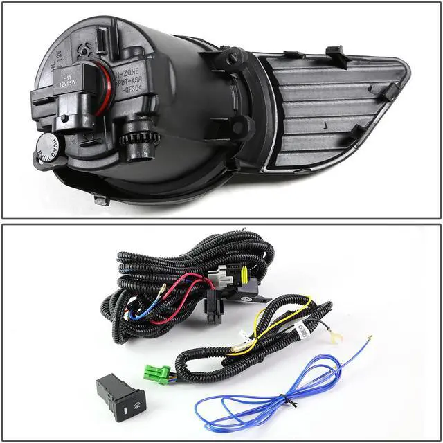 Alt view image 6 of 6 - DNA Motoring FL-ZTL-220-SM For 2011 to 2017 Toyota Sienna Pair Driving Bumper Fog Light Lamp+Bezel+Switch Black Ring Smoked Lens 12 13 14 15 16