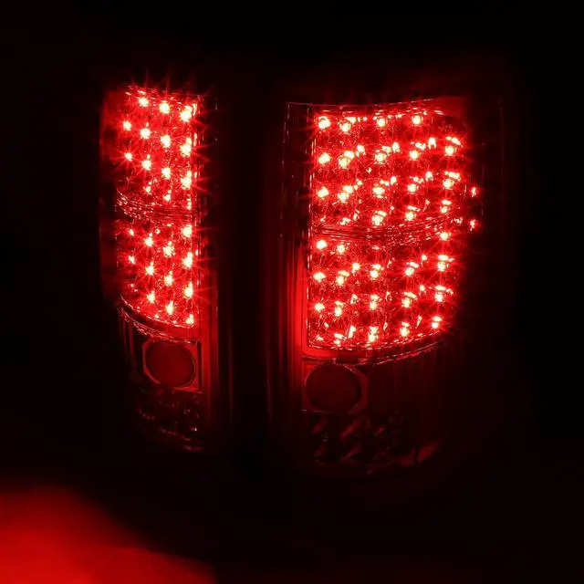 Alt view image 3 of 7 - DNA Motoring TL-F15004-LED-CH-SM For 2004 to 2008 Ford F150 / Lobo 2Pcs Chrome Housing Smoked Lens Full LED Tail Light Brake / Reverse Lamps