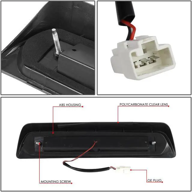 Alt view image 6 of 7 - DNA Motoring 3BL-TTU07-3D-T4-LED-BK For 2007 to 2017 Toyota Tundra Sequential LED Triangle Style Signal Tail Center 3rd Third Brake Light 08 09 10 11 12 13 14 15 16