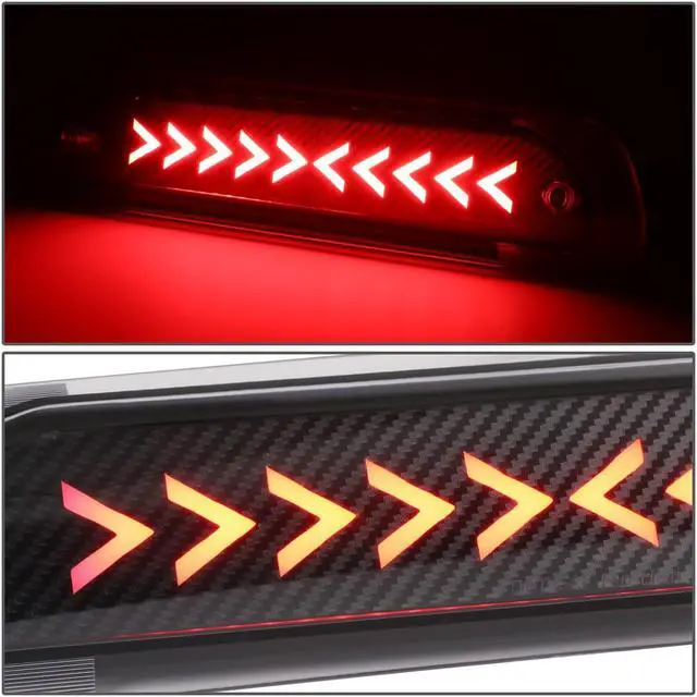 Alt view image 3 of 7 - DNA Motoring 3BL-DRM02-3D-T3-LED-BK For 2002 to 2009 Dodge Ram 1500 2500 3500 Sequential LED Arrow Style Signal Tail Center 3rd Third Brake Light 03 04 05 06 07 08