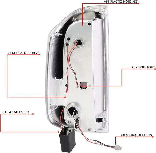 Alt view image 6 of 7 - DNA Motoring TL-TTU15-LED-CH-CL For 2014 to 2018 Tundra Pair Chrome Housing Full LED Tail Light Brake / Reverse Lamps