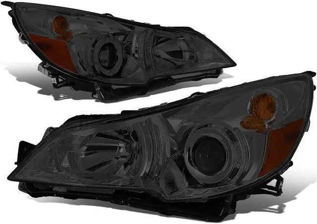 Main image of DNA Motoring HL-OH-SLEG10-SM-AM For 2010 to 2014 Subaru Outback Legacy Pair Smoked Housing Amber Corner Projector HeadLight Lamps 11 12 13