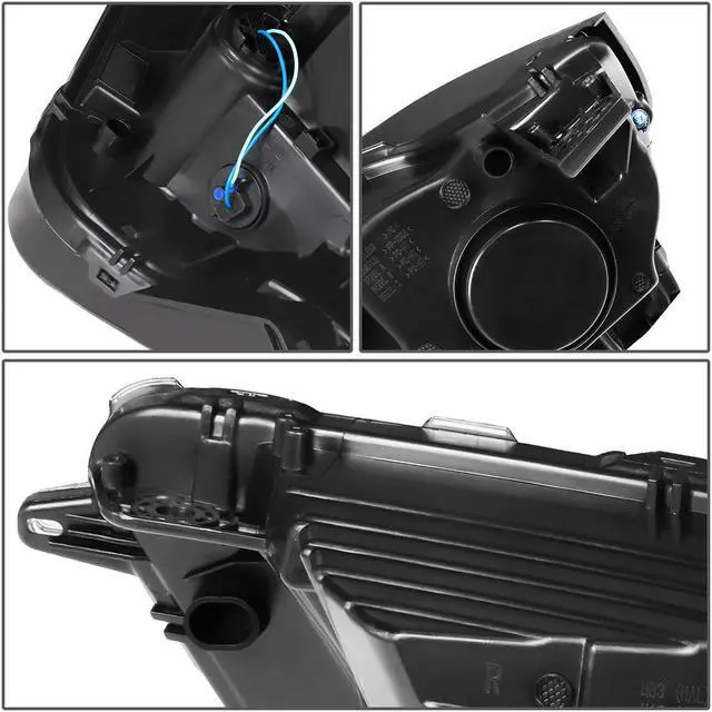 Alt view image 5 of 7 - DNA Motoring HL-OH-FEDG15-BK-AM For 2015 to 2018 Ford Edge Factory Style Black Housing Amber Corner Projector Front Driving Headlight Headlamp 16 17