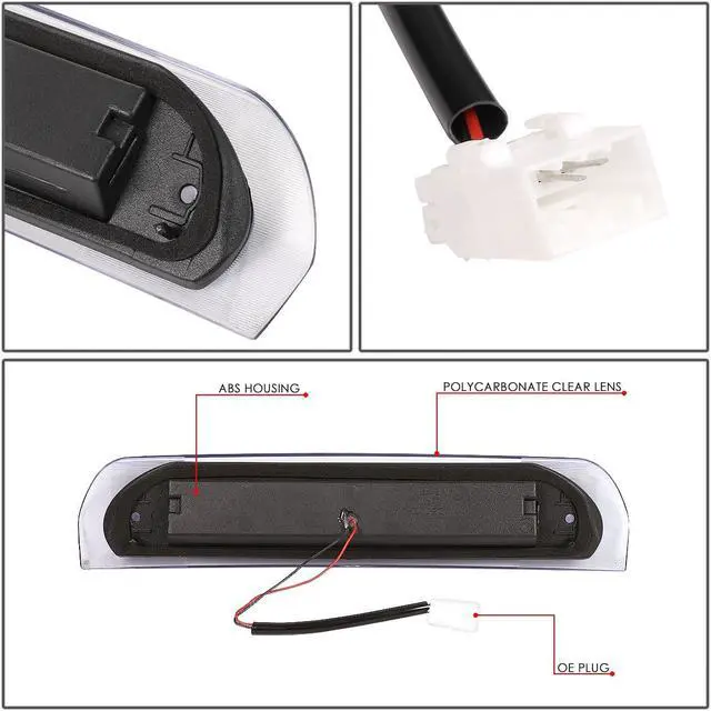 Alt view image 6 of 7 - DNA Motoring 3BL-DRM02-3D-T3-LED-BK For 2002 to 2009 Dodge Ram 1500 2500 3500 Sequential LED Arrow Style Signal Tail Center 3rd Third Brake Light 03 04 05 06 07 08
