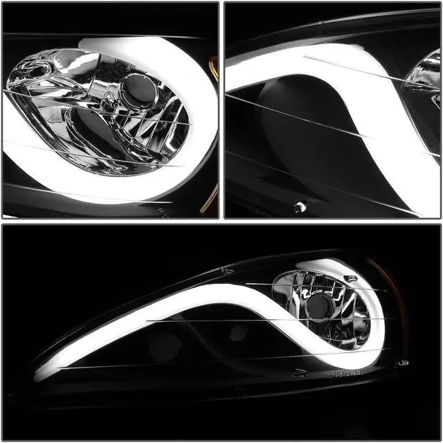 Alt view image 4 of 7 - DNA Motoring HL-HPL-PGAM99-BK-SM-AM For 1999 to 2005 Pontiac Grand Am LED DRL Light Bar Headlight Smoked Housing Amber Corner Headlamp 00 01 02 03 04 Left + Right