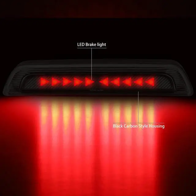 Alt view image 2 of 7 - DNA Motoring 3BL-TTU07-3D-T4-LED-BK For 2007 to 2017 Toyota Tundra Sequential LED Triangle Style Signal Tail Center 3rd Third Brake Light 08 09 10 11 12 13 14 15 16