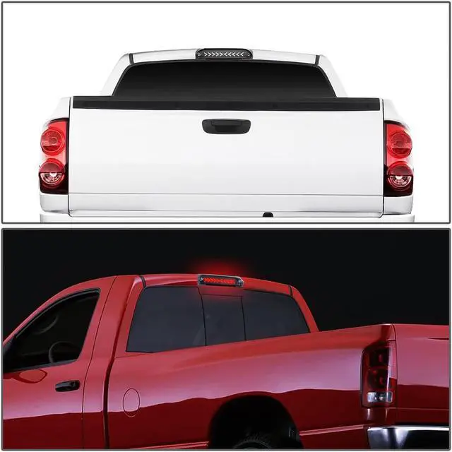 Alt view image 7 of 7 - DNA Motoring 3BL-DRM02-3D-T3-LED-BK For 2002 to 2009 Dodge Ram 1500 2500 3500 Sequential LED Arrow Style Signal Tail Center 3rd Third Brake Light 03 04 05 06 07 08