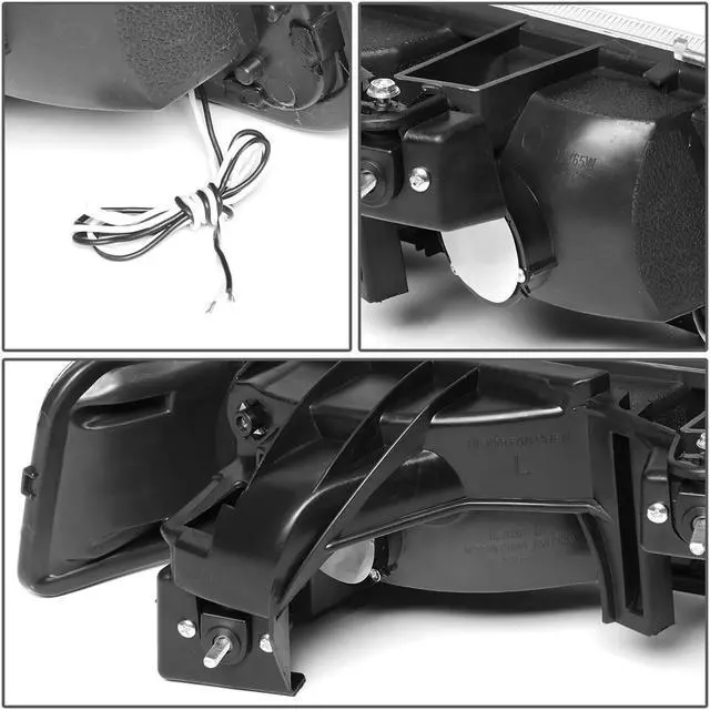 Alt view image 4 of 7 - DNA Motoring HL-LB-CSIL99-BK-AM For 1999 to 2002 Chevy Silverado 2000 to 2006 Suburban 1500 2500 Tahoe LED DRL Headlight Bumper Signal Lamps Black/Amber 01 03 04 05