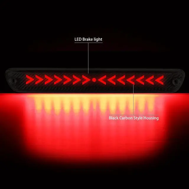Alt view image 2 of 7 - DNA Motoring 3BL-COLO04-3D-T3-LED-BK For 2004 to 2012 Chevy Colorado GMC Canyon Isuzu I-Series Sequential LED Arrow Style Signal Tail Center 3rd Third Brake Light