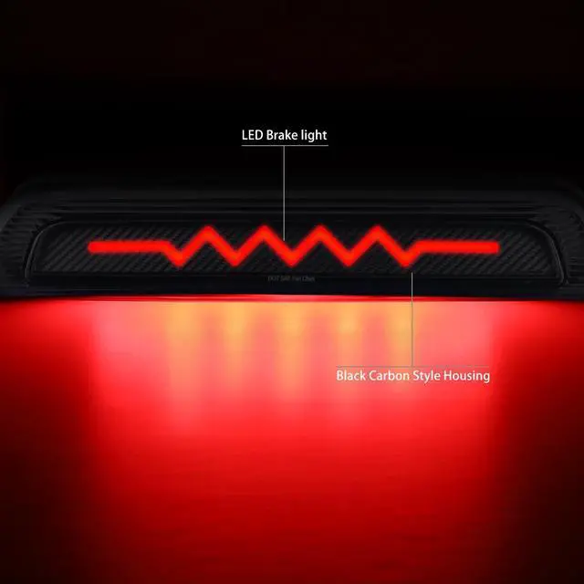 Alt view image 2 of 7 - DNA Motoring 3BL-TTU07-3D-T5-LED-BK For 2007 to 2017 Toyota Tundra Sequential LED Heart Rate Style Signal Tail Center 3rd Third Brake Light 08 09 10 11 12 13 14 15 16