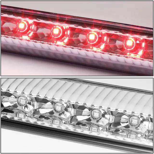 Alt view image 3 of 5 - DNA Motoring 3BL-NROG17-LED-CH For 2014 to 2019 Nissan Rogue Chrome Housing Full LED 3rd Third Tail Brake Light Lamp 15 16 17 18