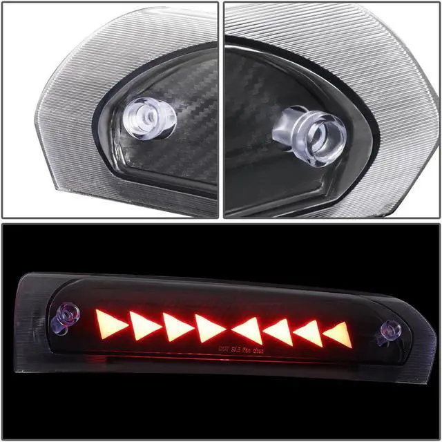 Alt view image 5 of 7 - DNA Motoring 3BL-DRM02-3D-T4-LED-BK For 2002 to 2009 Dodge Ram 1500 2500 3500 Sequential LED Triangle Style Signal Tail Center 3rd Third Brake Light 03 04 05 06 07 08