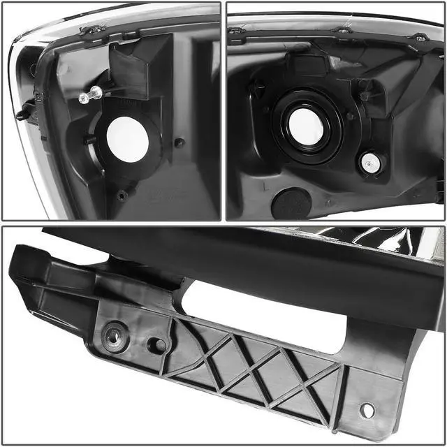 Alt view image 5 of 7 - DNA Motoring HL-OH-RM06-CH-CL1 For 2006 to 2009 Dodge Ram Truck 1500 2500 3500 Pair Black Housing Amber Corner Front Driving Headlight Lamps 07 08 ( Chrome / Clear )