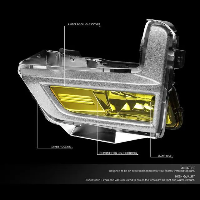 Alt view image 2 of 7 - DNA Motoring FL-ZTL-280-AM For 2017 to 2018 Nissan Rogue Pair Front Driving Fog Light Lamp+Switch+Chrome Bezel Amber Lens